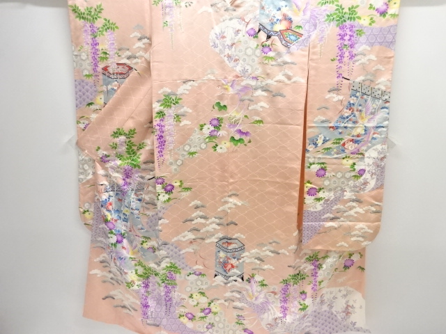 アンティーク　花鳥模様振袖